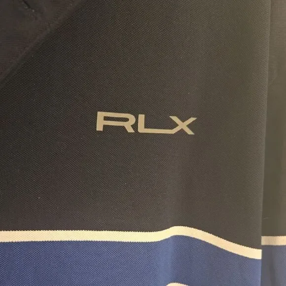 RLX Ralph Lauren Navy and White Striped Polo Shirt - Picture 5 of 8